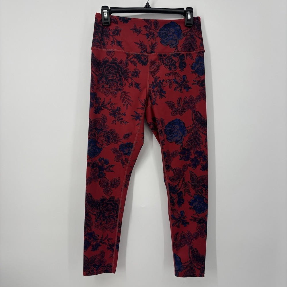 Free People Movement Lose Control Leggings Womens Size Medium Floral Red Navy